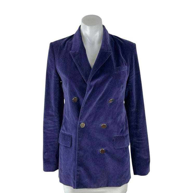 Aritzia Babaton Samuel Velvet Velour Slim Double Breasted Blazer Coat Jacket 2