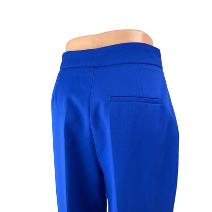Zara Women's Blue High Waisted Straight Leg Slim Fit Trousers Dress Pants Size S
