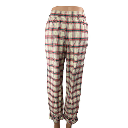 Marine Layer Plaid Check High Rise Straight Sleepwear Pajama Trousers Pants XS