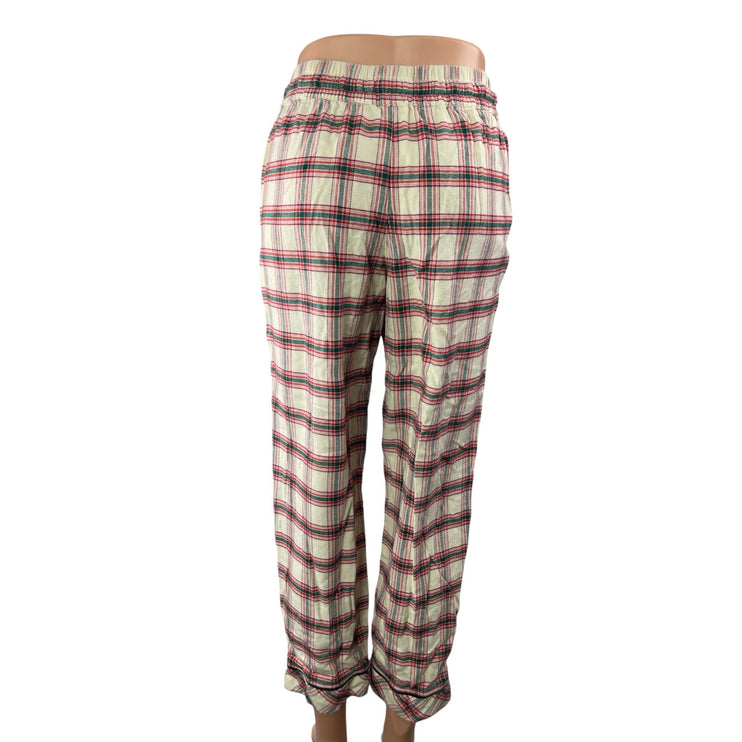 Marine Layer Plaid Check High Rise Straight Sleepwear Pajama Trousers Pants XS