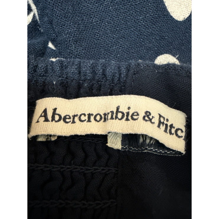 Abercrombie & Fitch Blue White Polka Dots Sleeveless Ruffle Mini Tank Dress Sz M