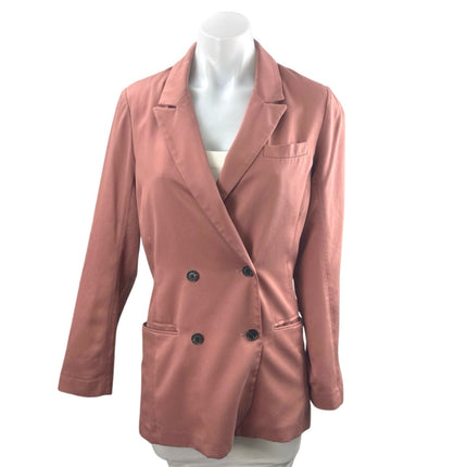 Abercrombie & Fitch Pink Double Breasted Peak Blazer Coat Suit Jacket Size XS
