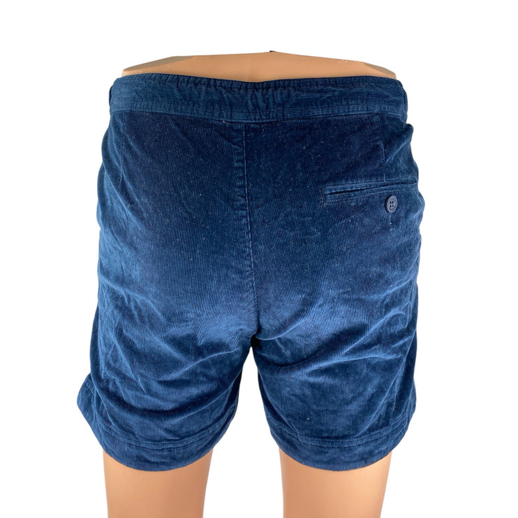 Orlebar Brown Men's Blue Corduroy Mid Rise Cuffed Hem Casual Chino Shorts Sz 30