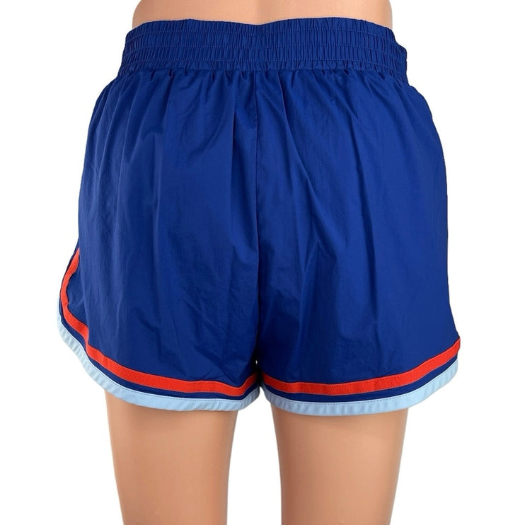 Tory Burch Sport Blue High Rise Drawstring Striped Trim Athletic Short Size S