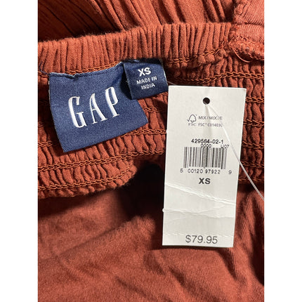 NEW Gap Brown Sleeveless Smocked Crochet Knit Cami Tiered A Line Mini Dress XS