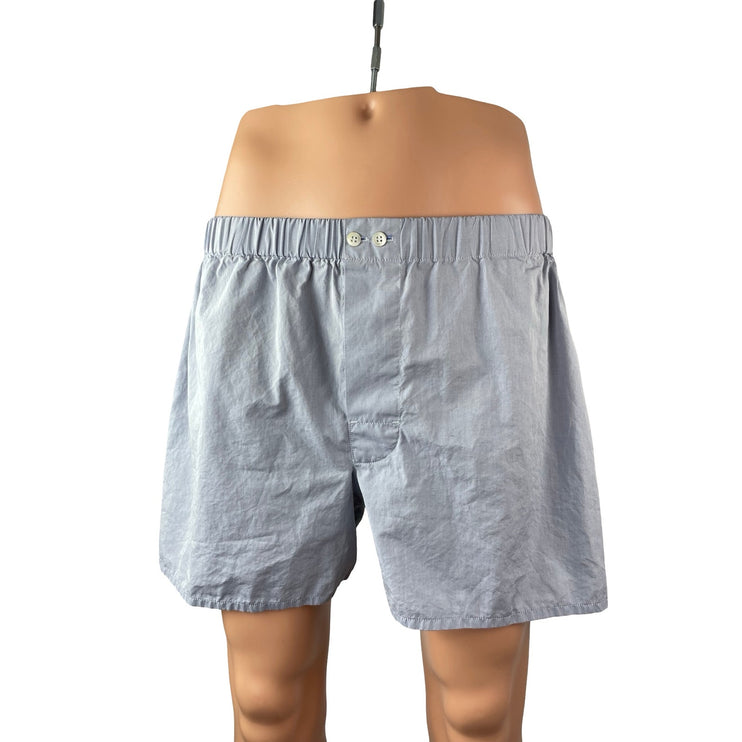 Sunspel Mens Blue Pull On Elastic Waist Comfy Cozy Lounge Boxer Shorts Size L