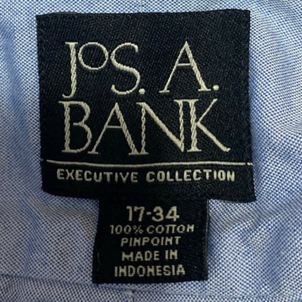 Jos. A. Bank Men's Blue Long Sleeve Pocket Button Down Dress Shirt Top Sz 17-34