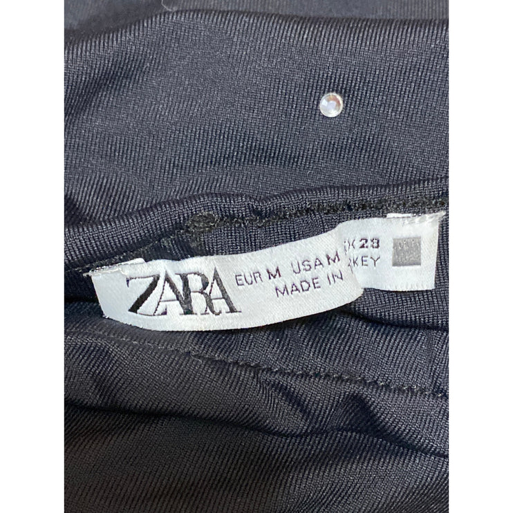 Zara Women's Black Rhinestone Off The Shoulder Top Crop Pants 2 Piece Set Size M