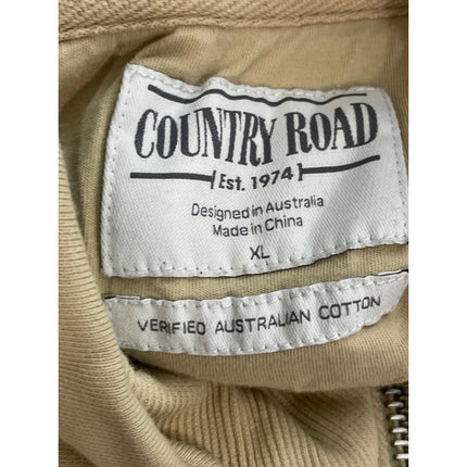 Country Road Women's Beige Stand Collar Long Sleeve Sweater Sweatshirt Top Sz XL