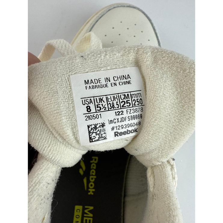 Reebok CLUB MEMT Women's Cream White Leather Lace Up Low Top Sneakers Shoes Sz 8