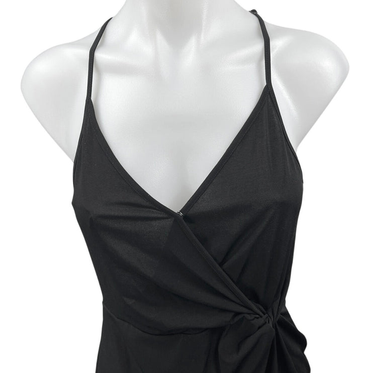 BCBGeneration Black Sleeveless V-Neck Faux Wrap Tank Sheath Mini Dress Size S
