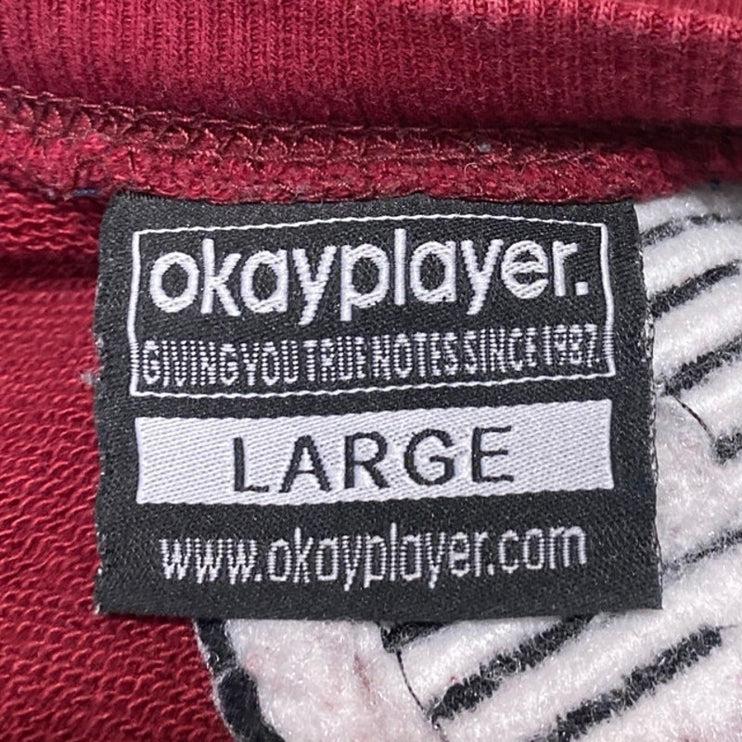 Okay Player Men's Multicolor Colorblock Long Sleeve Sweater Sweatshirt Top Sz L