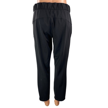 Lululemon Women's Black Elastic Waist Drawstring Tapered Casual Trouser Pants 6