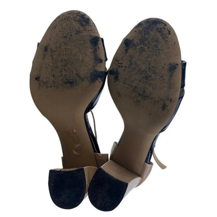 Hotic Black Patent Leather Ankle Strap Block High Heels Dress Sandals Size 8.5