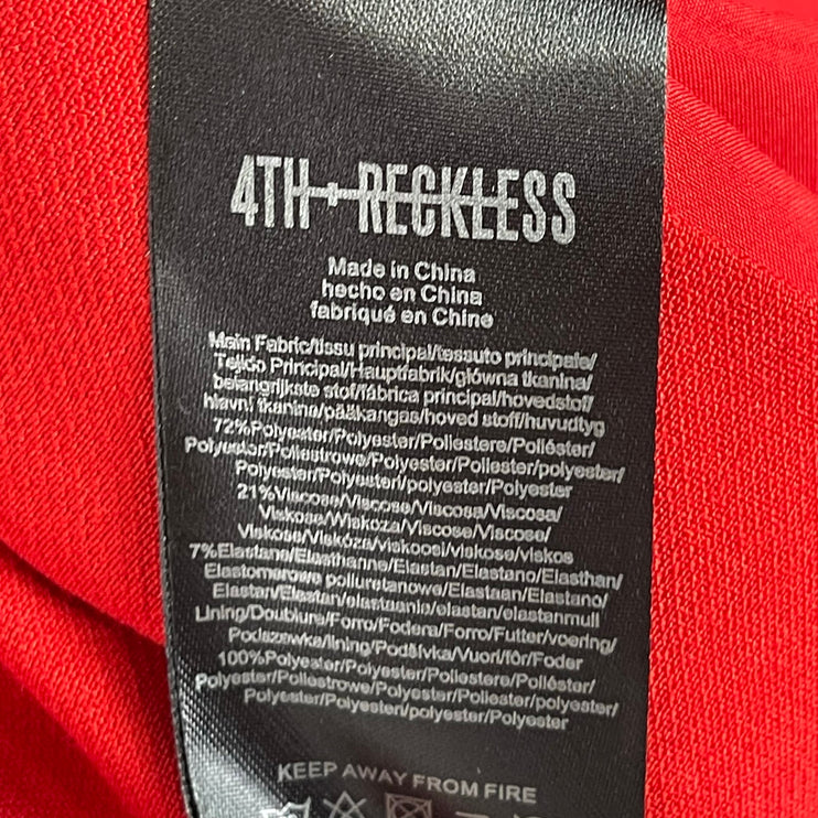 NEW 4th + Reckless Red Bow Strapless Sleeveless Bandeau Mini Bodycon Dress Sz S