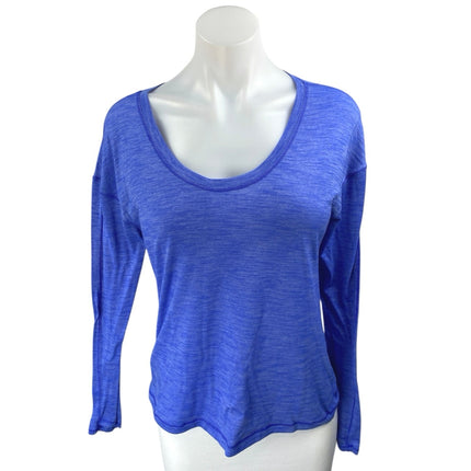 Lululemon Meant To Move Women's Blue Long Sleeve Activewear Tee T-shirt Top Sz 6