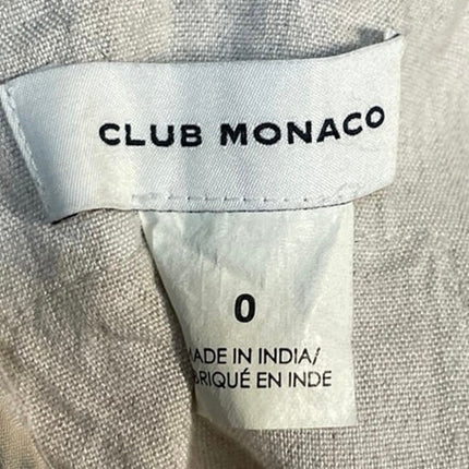 Club Monaco Women's Beige Linen Sleeveless Button Midi Tank Flare A-Line Dress 0