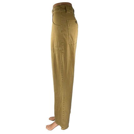 Joie Women's Brown Tan High Waisted Straight Leg Cargo Chino Trousers Pants 10
