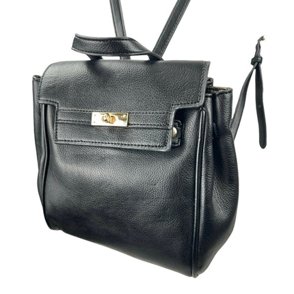 Urban Expressions Black Pebble Faux Leather Vegan Kelly-style Backpack One Size