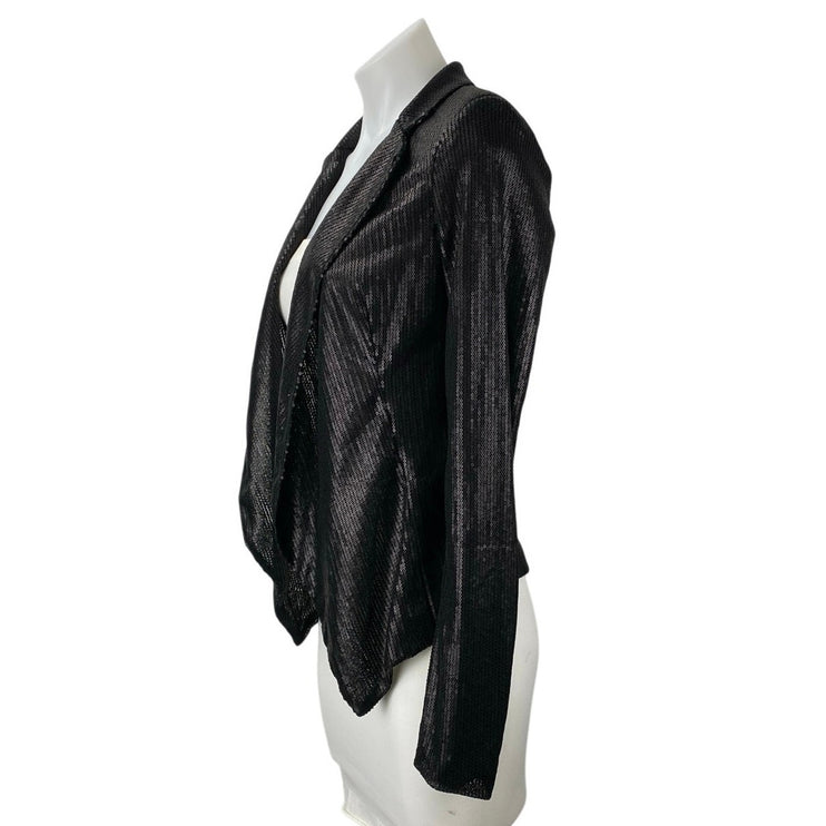 Buffalo David Bitton Women's Black Long Sleeve Sequin Blazer Coat Jacket Size XS