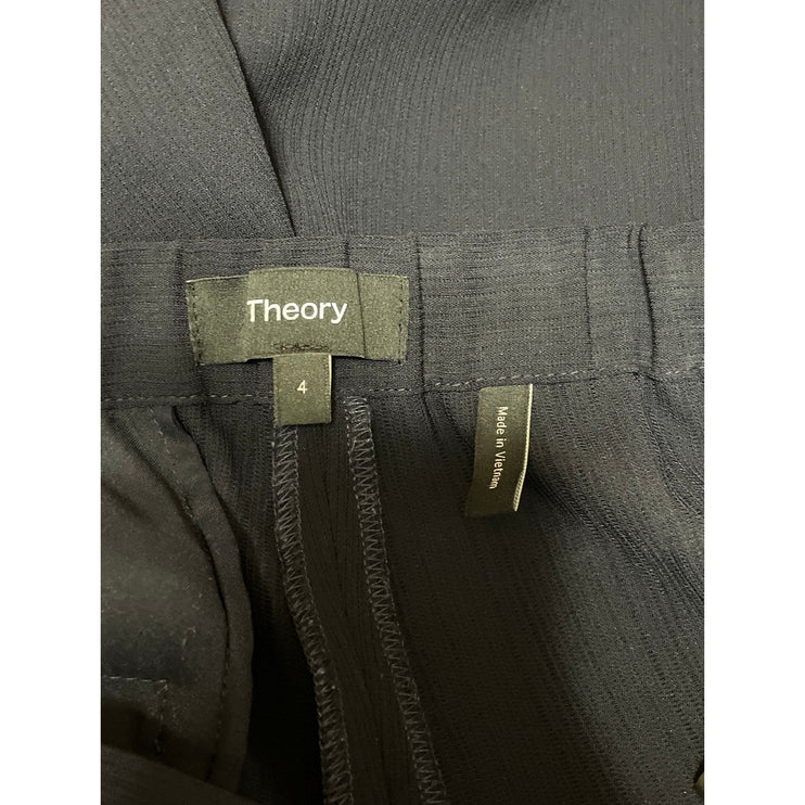 Theory Treeca Women's Navy Blue High Rise Straight Cropped Trousers Pants Size 4