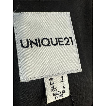 Unique21 Black Asymmetric Double Breasted Long Sleeve Mini Blazer Dress Size 2