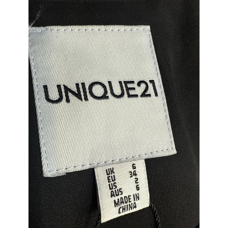 Unique21 Black Asymmetric Double Breasted Long Sleeve Mini Blazer Dress Size 2