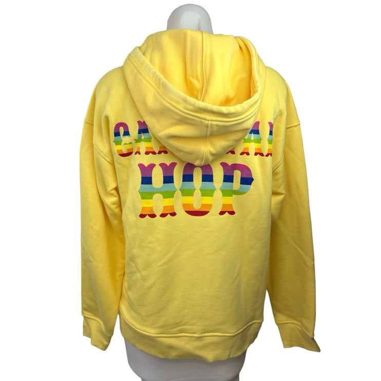 Terez Yellow Mushroom Rainbow Carnival Hop Graphic Full Zip Hoodie Jacket Size S