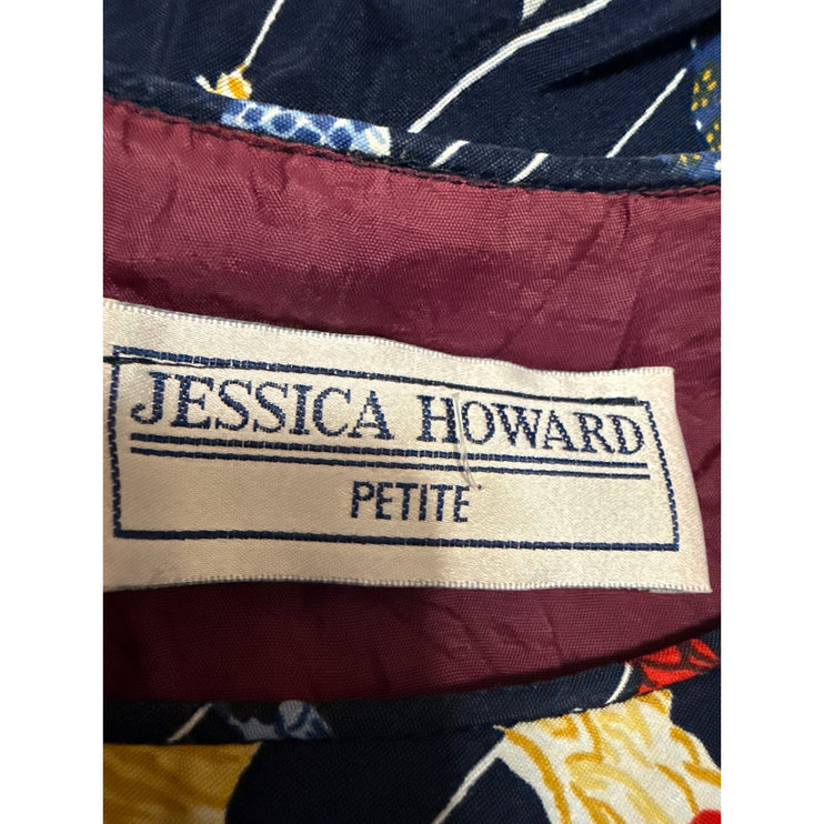 VTG Jessica Howard Blue Hanging Clothes Print Short Sleeve T Shirt Mini Dress M