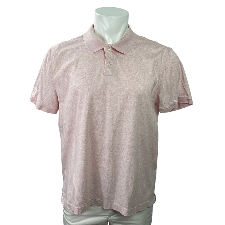 Banana Republic Men's Pink Luxe Touch Performance Short Sleeve Polo Shirt Sz L