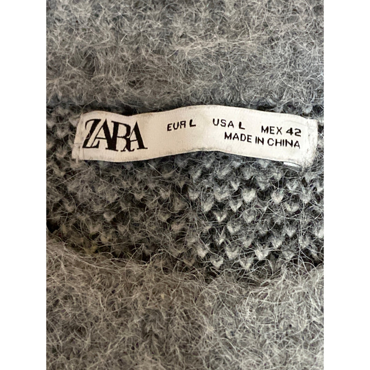 Zara Multicolor Colorblock Crew Neck Long Sleeve Sweatshirt Sweater Top Size L