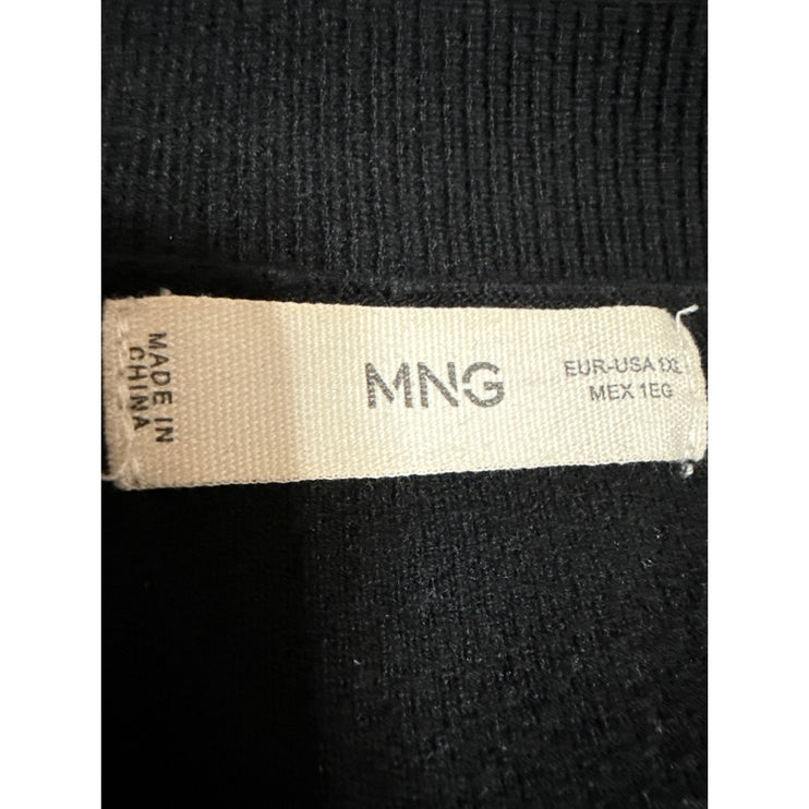 MNG Mango Women's Black Mock Neck Long Sleeve Knit Tunic Sweater Top Size XL