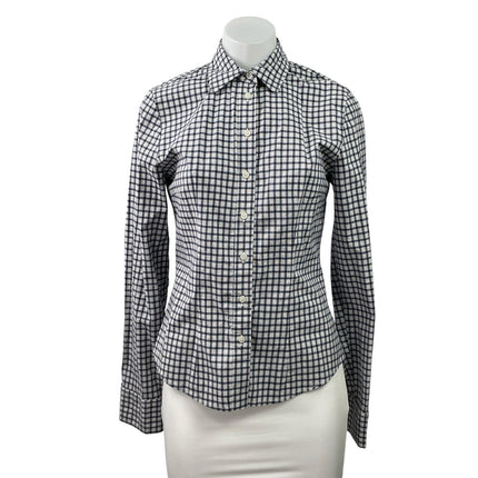 Brandy Melville Black Plaid Checkered Long sleeve Button Down Shirt Top Size M