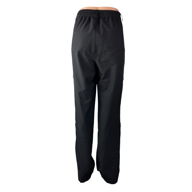 Old Navy Stretch Tech Black High Waisted Wide Leg Trousers Dress Pants S Tall