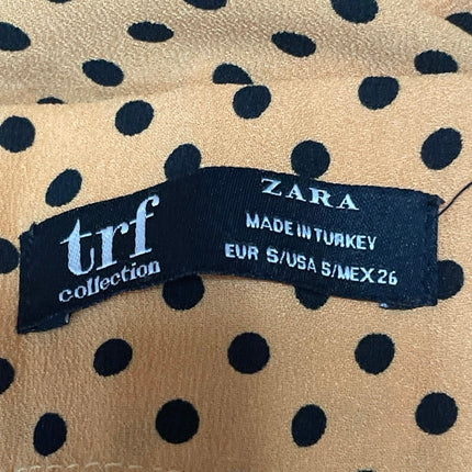 Zara TRF Womens Yellow Polka Dots High Waisted Wide Leg Trousers Dress Pants S