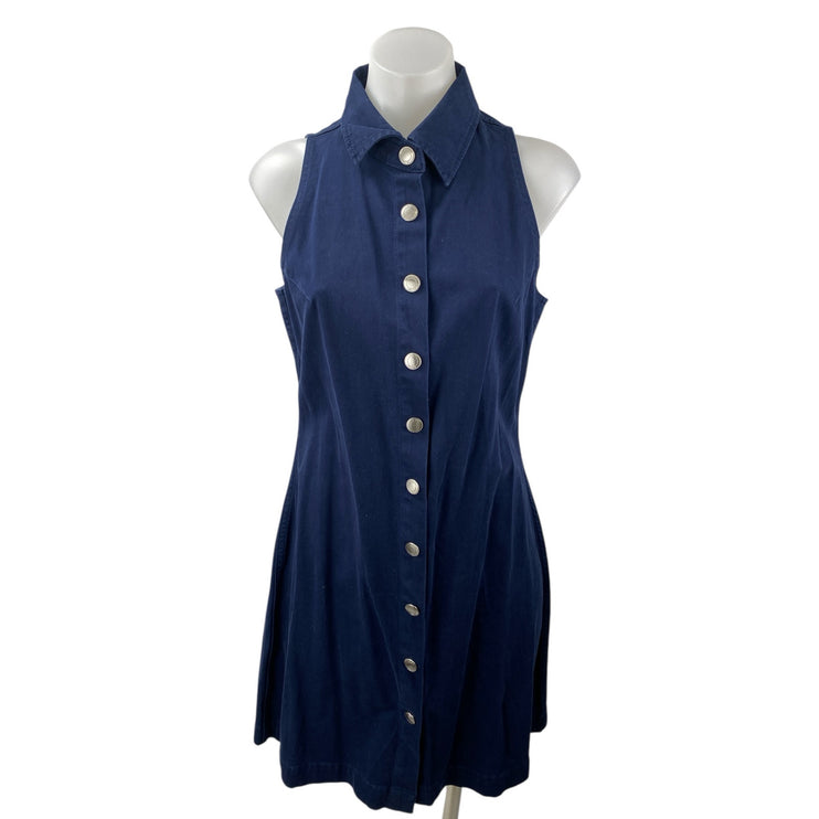 DL1961 Payton Blue Collared Sleeveless Button Down Mini Denim Shirt Dress Size S
