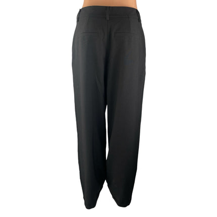 Ann Taylor LOFT Women's Black High Rise Pleated Straight Trousers Pants Size M