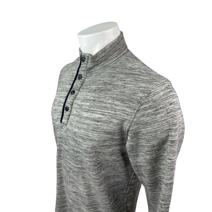 Relwen Men's Gray Heather 1/4 Snap Long Sleeve Stand Collar Sweatshirt Top Sz M