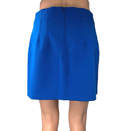 Zara Women's Blue High Waisted Career Pleated Mini Pencil Skirt Size S