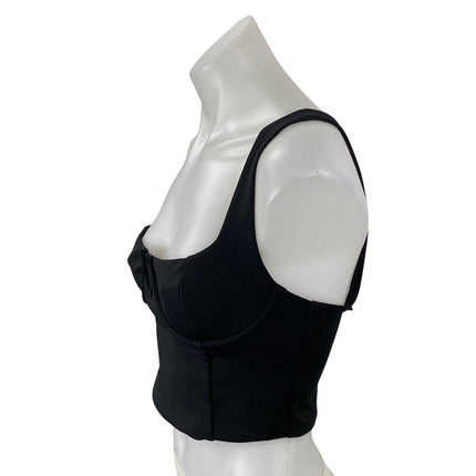 NEW Zara Women's Black Square Neck Notch Sleeveless Cami Tank Crop Top Size S