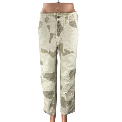 Anthropologie The Wanderer Beige Khaki Army Military Straight Trousers Pants 27