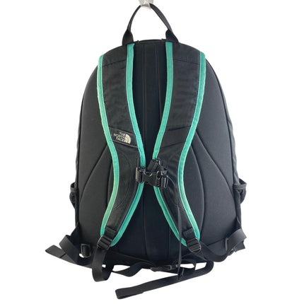 The North Face Jester Black Teal Adjustable Strap Zip School Travel Backpack Bag