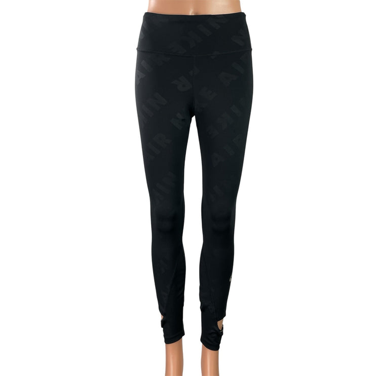 Nike Air Dri-FIT Women's Black High Waisted Logo Athletic Yoga Leggings Pants S