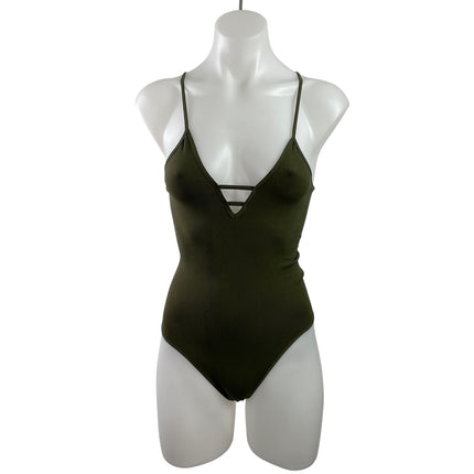 NEW Free People FP Movement Green Sleeveless Strappy One Piece Swimsuit Sz XS/S