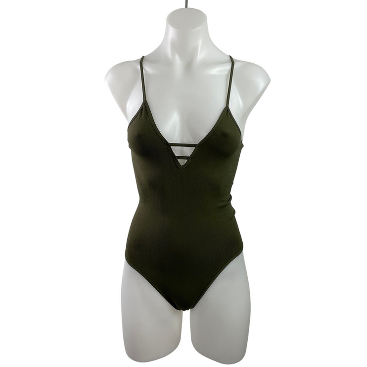 NEW Free People FP Movement Green Sleeveless Strappy One Piece Swimsuit Sz XS/S