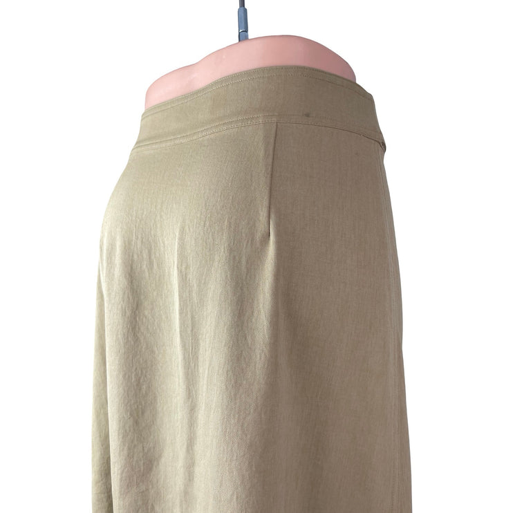 A.L.C. Pierre Womens Khaki Ruffled Belted High Rise Midi High Low A-Line Skirt 4