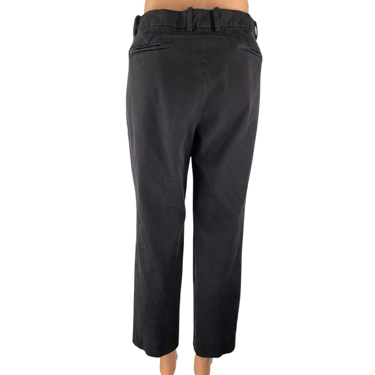 J.Crew Women's Black High Waisted Straight Leg Pockets Trousers Dress Pants 14