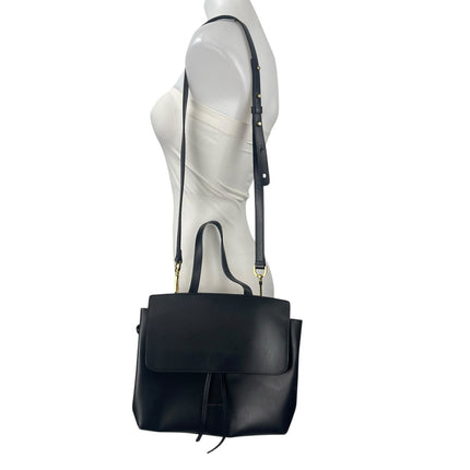 Mansur Gavriel Black Calf Leather Soft Lady Adjustable Crossbody Shoulder Bag
