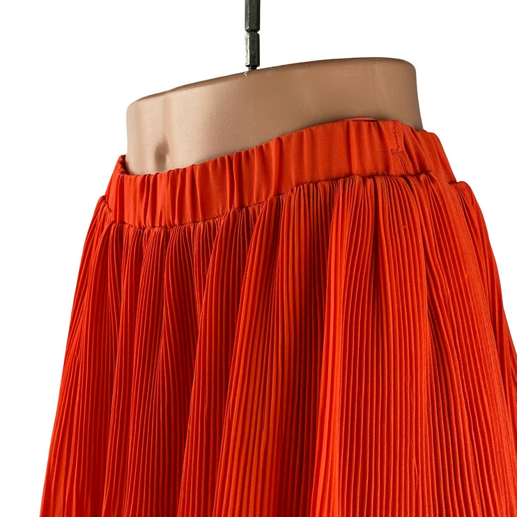 Collective Concepts Coral High Waist Mesh Mix Media Pleated A Line Mini Skirt 4
