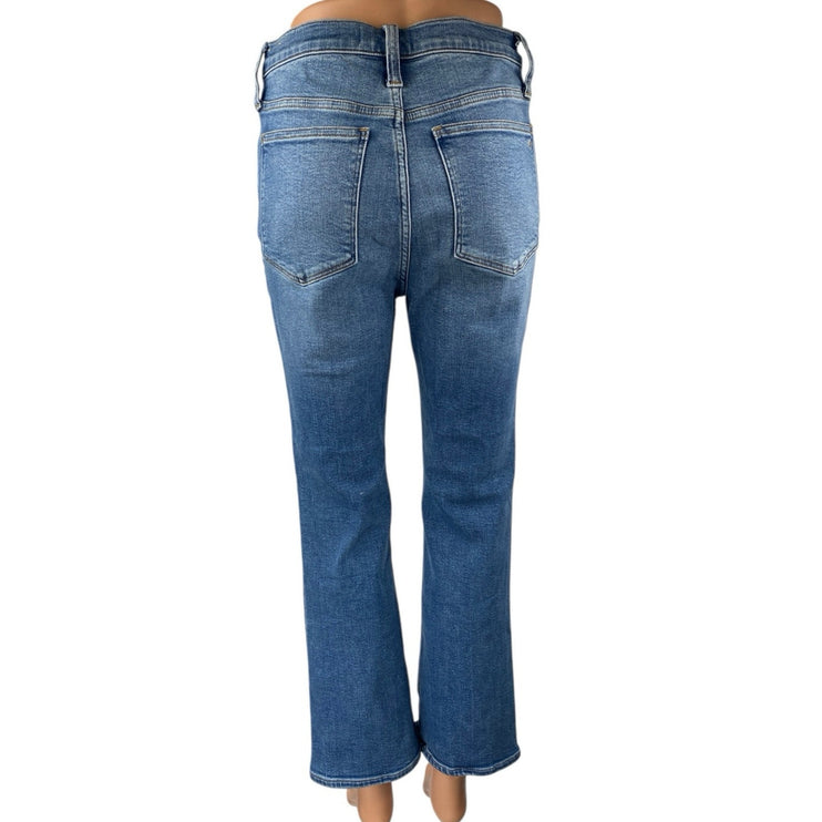 Madewell Cali Demi Boot Women's Blue High Rise Cropped Flared Denim Jeans Sz 27